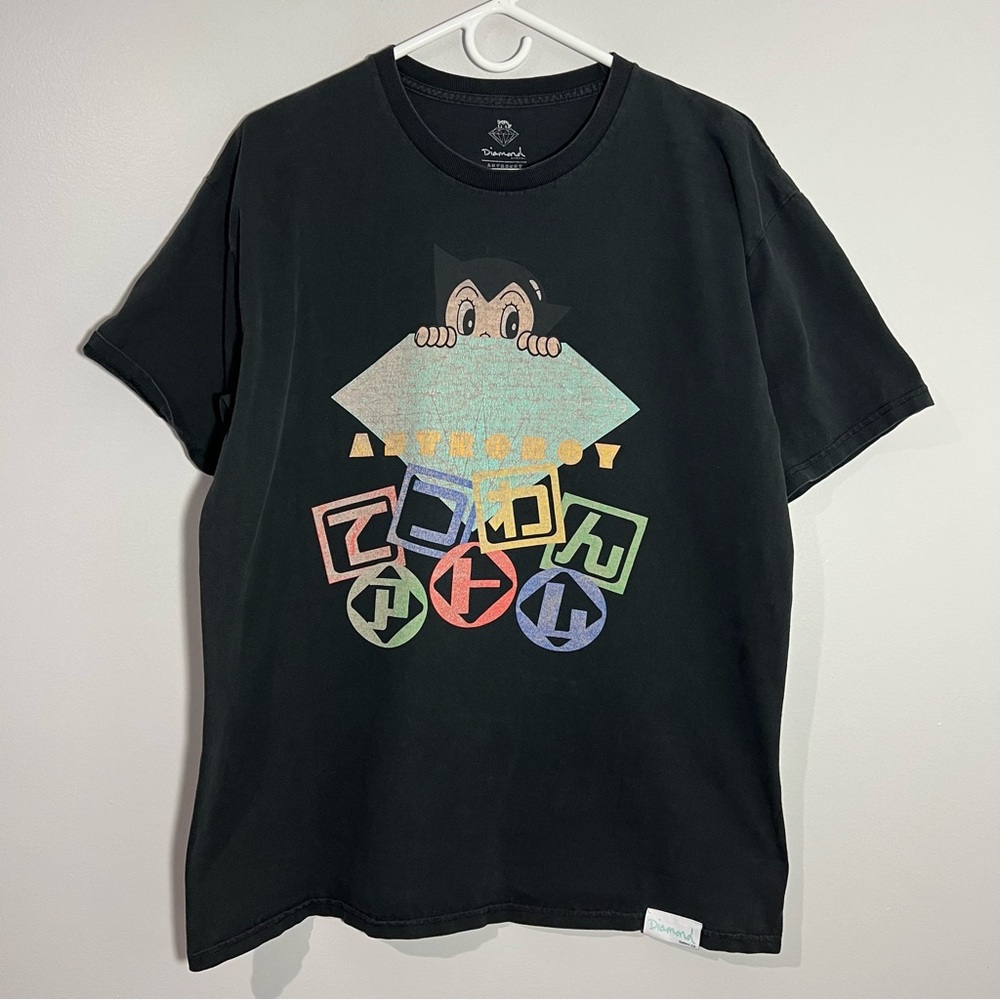 Diamond Supply Co Astro Boy Anime Black Short Sleeve T-Shirt Mens Large